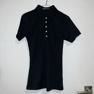 NWOT NIKE Golf Black Womens Polo Dri-Fit Fitted Short Sleeve XS